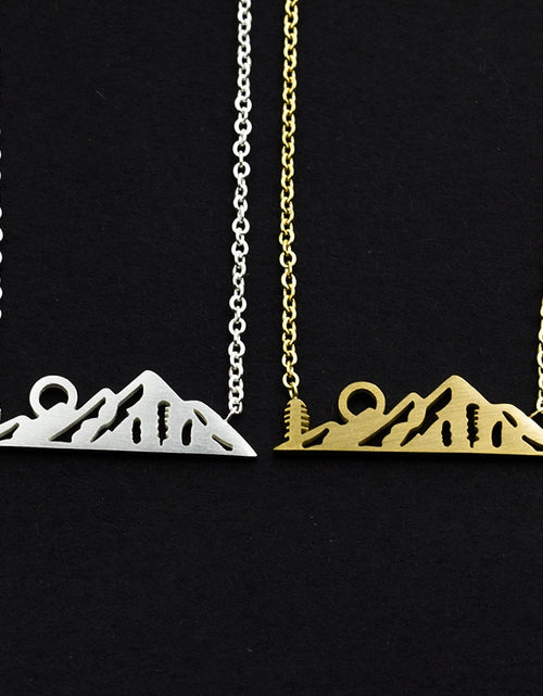 Load image into Gallery viewer, Dainty Simple Sun On Mountain Top Pendant
